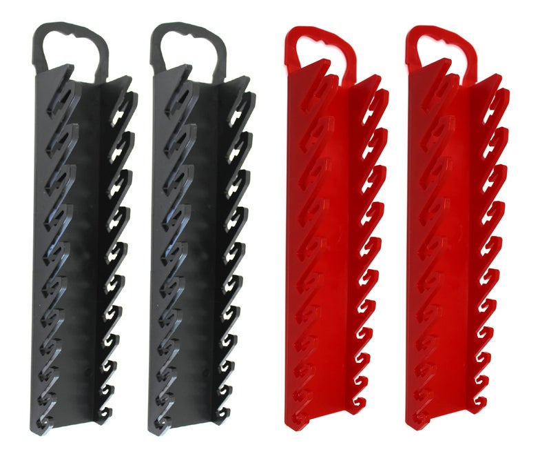 JSP Manufacturing 11-Tool Gripper Wrench Organizer Tool Tray Kit for Stubby or Line Wrenches (4 Piece Kit  Black & Red) - Image 2